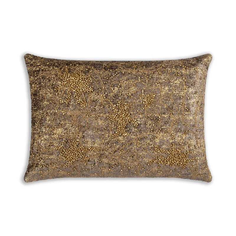 Round Pillows for Boho-Style InteriorsAranka Silver And Gold Pillow