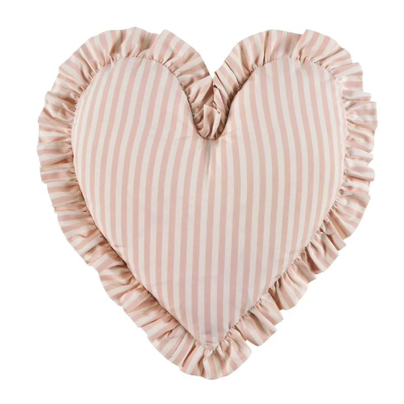 Lumbar Support Pillows for Car SeatsBrigitte Stripe Heart Pillow in Blush