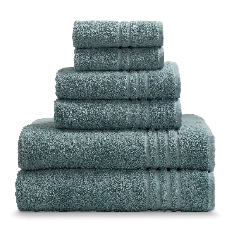 Plush Pillows for a Cozy BedLuxury Cotton 6-Piece Face-Hand-Body Towel Set