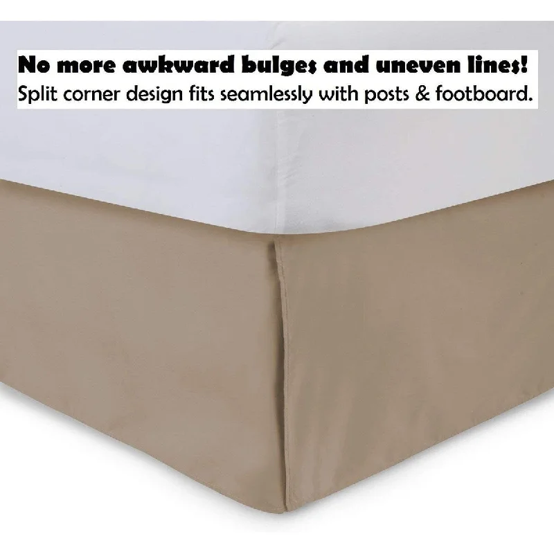 Tailored Bedskirt with Split Corners -18 inch Drop, Aqua, Full