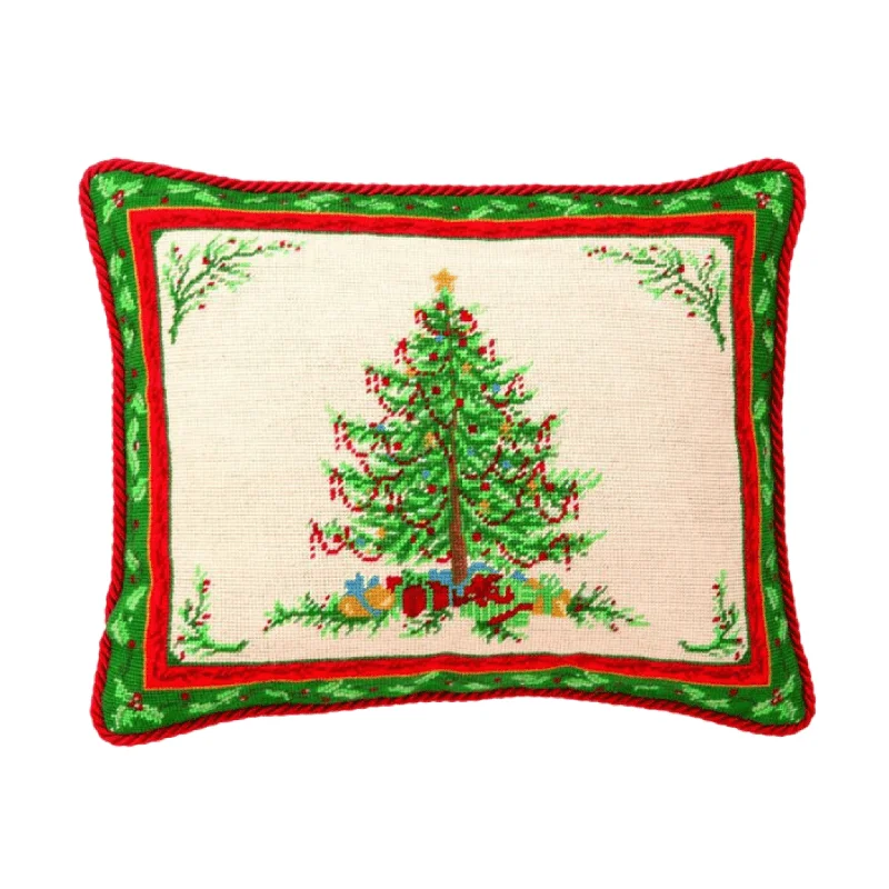 Firm Pillows for Side SleepersClassic Christmas Tree Cord Trimmed Needlepoint Throw Pillow Firm Pillows for Side SleepersClassic Christmas Tree Cord Trimmed Needlepoint Throw Pillow
