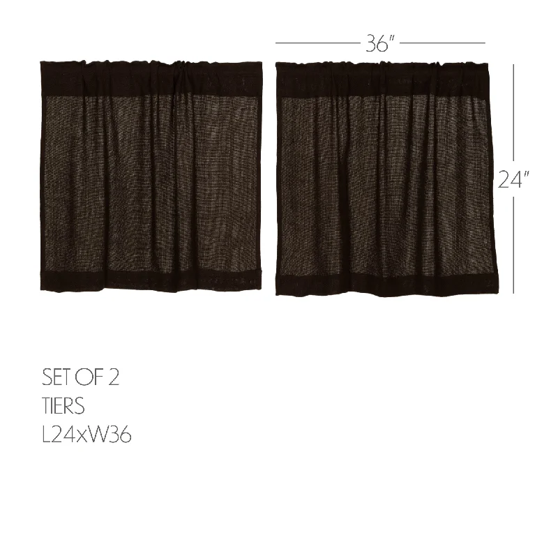 Burlap Chocolate Tier Set of 2 L24xW36