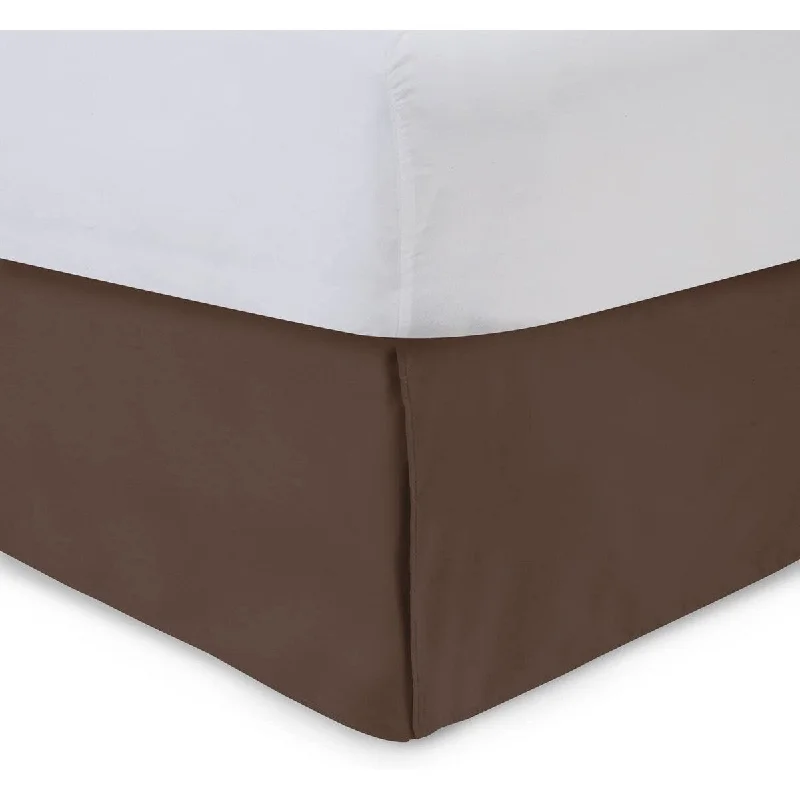 Tailored Bedskirt with Split Corners -14 inch Drop, Brown, Queen