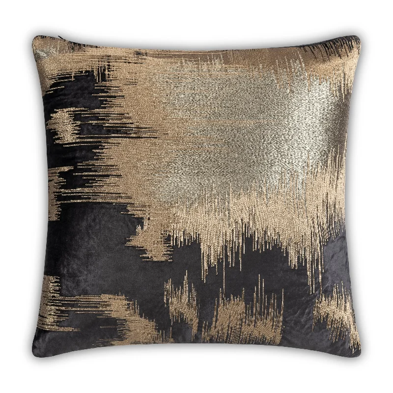 Silk Pillows for Smooth Skin and HairLayla Charcoal Gold Embroidered Pillow