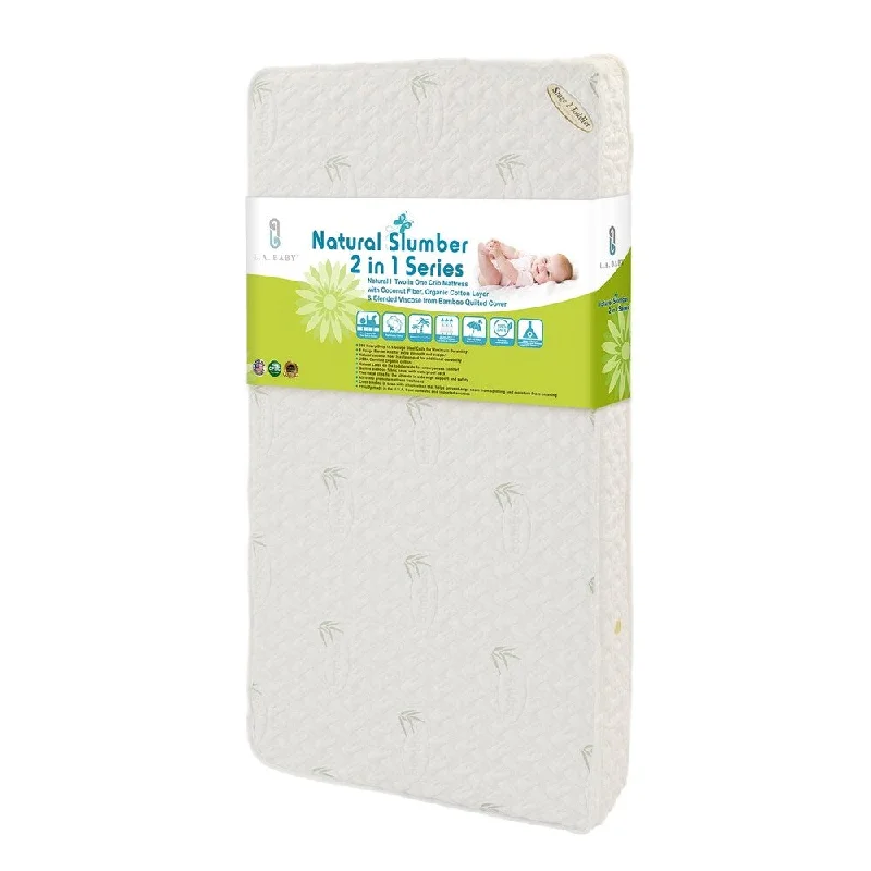 Innerspring mattresses with coil counts for supportNatural I 2-in-1 Crib Mattress with Coconut Fiber, Organic Cotton Layer and Blended Viscose from Bamboo Quilted Cover Innerspring mattresses with coil counts for supportNatural I 2-in-1 Crib Mattress with Coconut Fiber, Organic Cotton Layer and Blended Viscose from Bamboo Quilted Cover