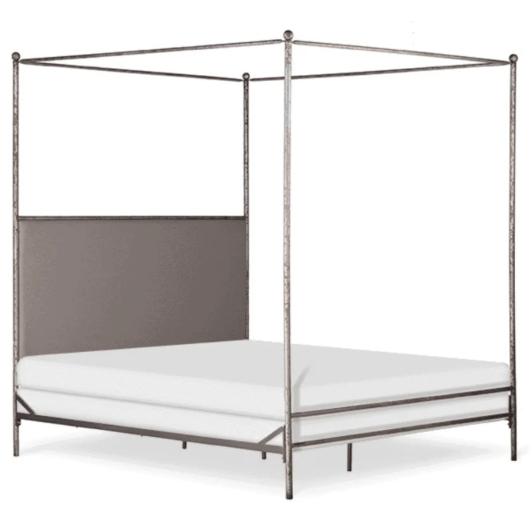 Polyester - foam mattresses for budget - friendly optionsCorsican Iron Canopy Bed 43058 | Straight Canopy Bed with Upholstered Headboard Panel
