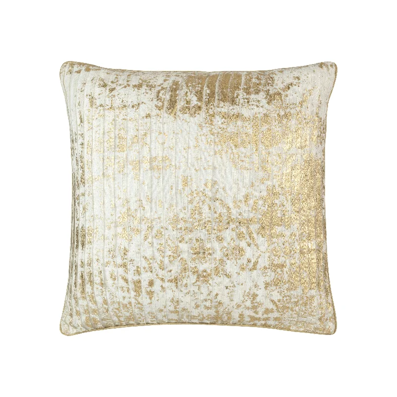 Cotton Pillows for Natural ComfortElla Ivory And Gold Printed Pillow