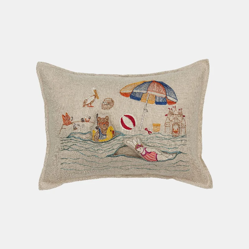 Kids Pillows with Fun DesignsDay at the Beach Lumbar Pocket Pillow