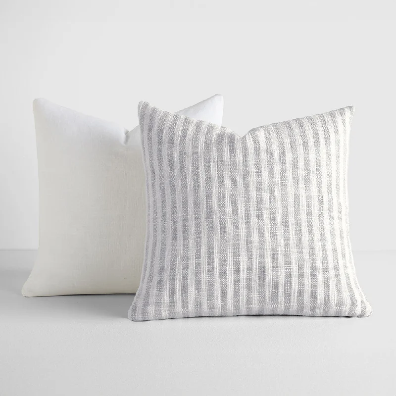 Memory Foam Pillows for Neck Support2-Pack Yarn-Dyed Bengal Stripe / Solid Décor Throw Pillows