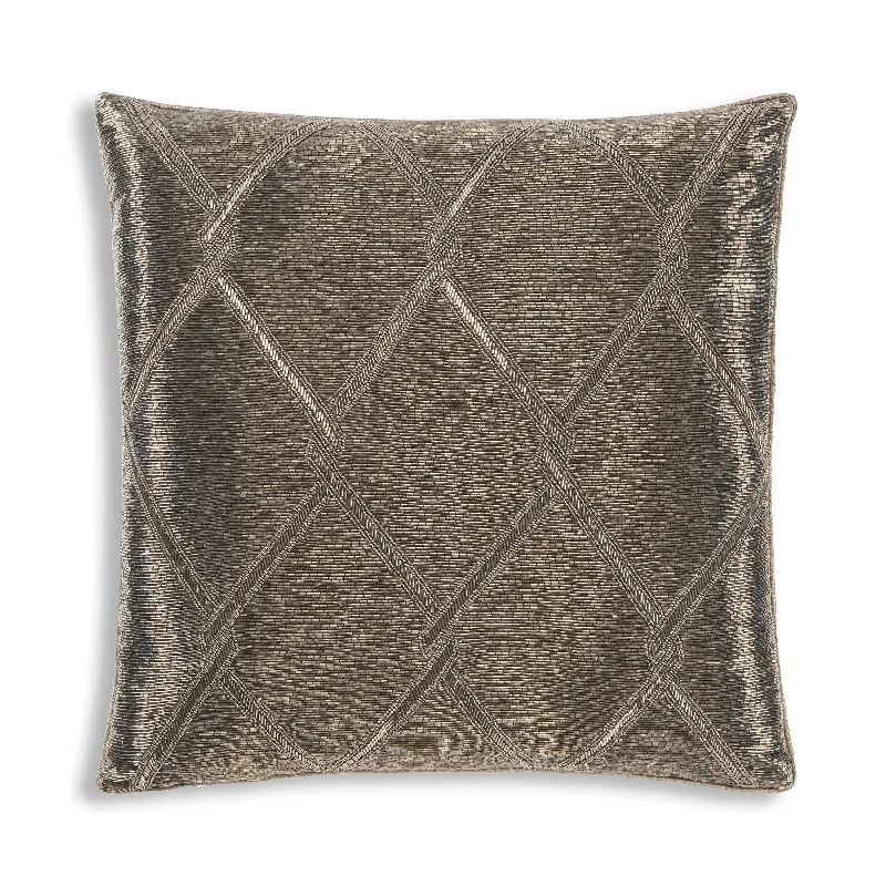 Kids Pillows with Fun DesignsAkai Gray Beaded Pillow