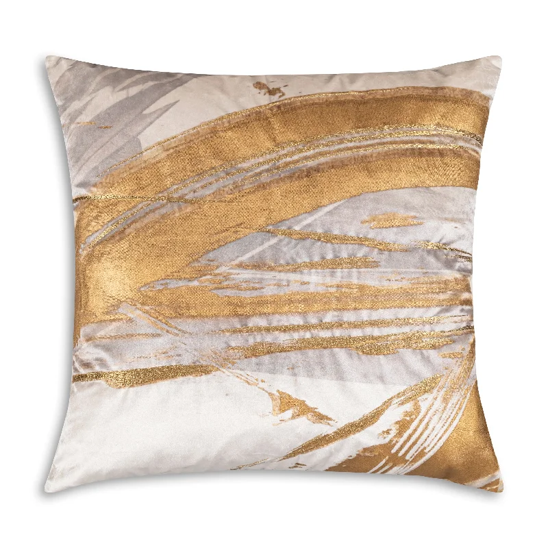 Soft and Fluffy Pillows for Bedroom ComfortLeah Ivory Gold Pillow