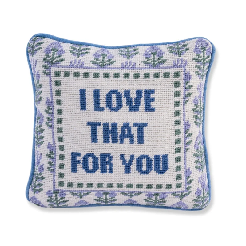 Square Pillows for Modern Home DecorLove That for You Needlepoint Pillow