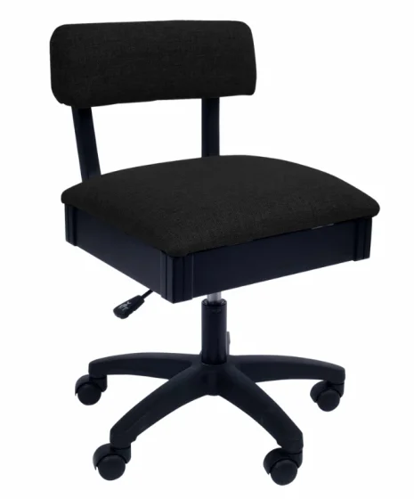 Adjustable Pillows for Customized ComfortHydraulic Sewing Chair - Baroness Black