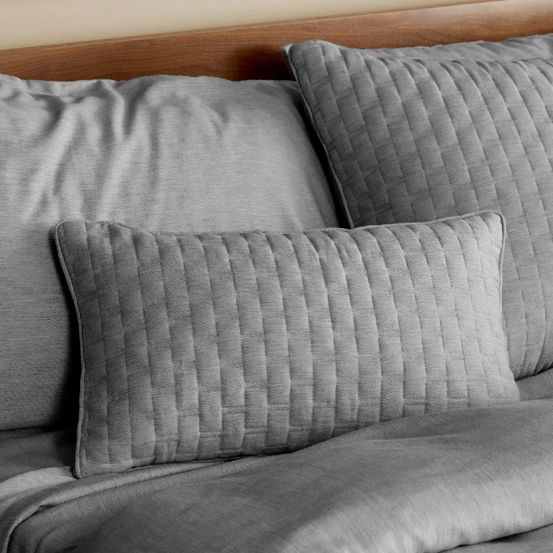 Cotton Pillows for Natural ComfortBedVoyage Melange Viscose from Bamboo Cotton Quilted Decorative Pillow - Silver Cotton Pillows for Natural ComfortBedVoyage Melange Viscose from Bamboo Cotton Quilted Decorative Pillow - Silver