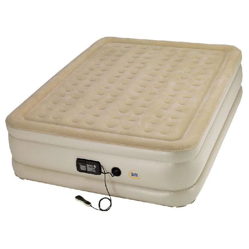 Hybrid mattresses combining foam and innerspring technologySerta Raised Queen-size Airbed with Luxury Coil Support System Hybrid mattresses combining foam and innerspring technologySerta Raised Queen-size Airbed with Luxury Coil Support System