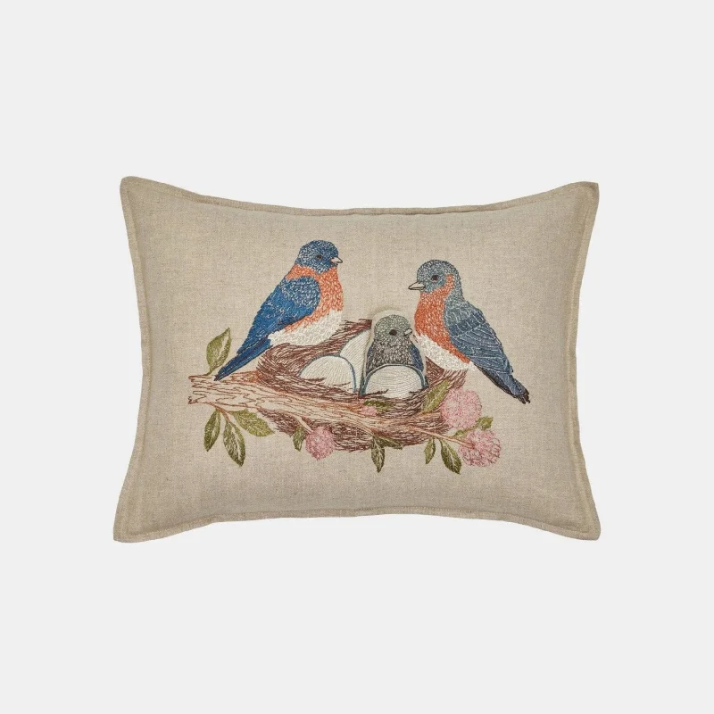 Plush Pillows for a Cozy BedBluebird Nest Lumbar Pocket Pillow