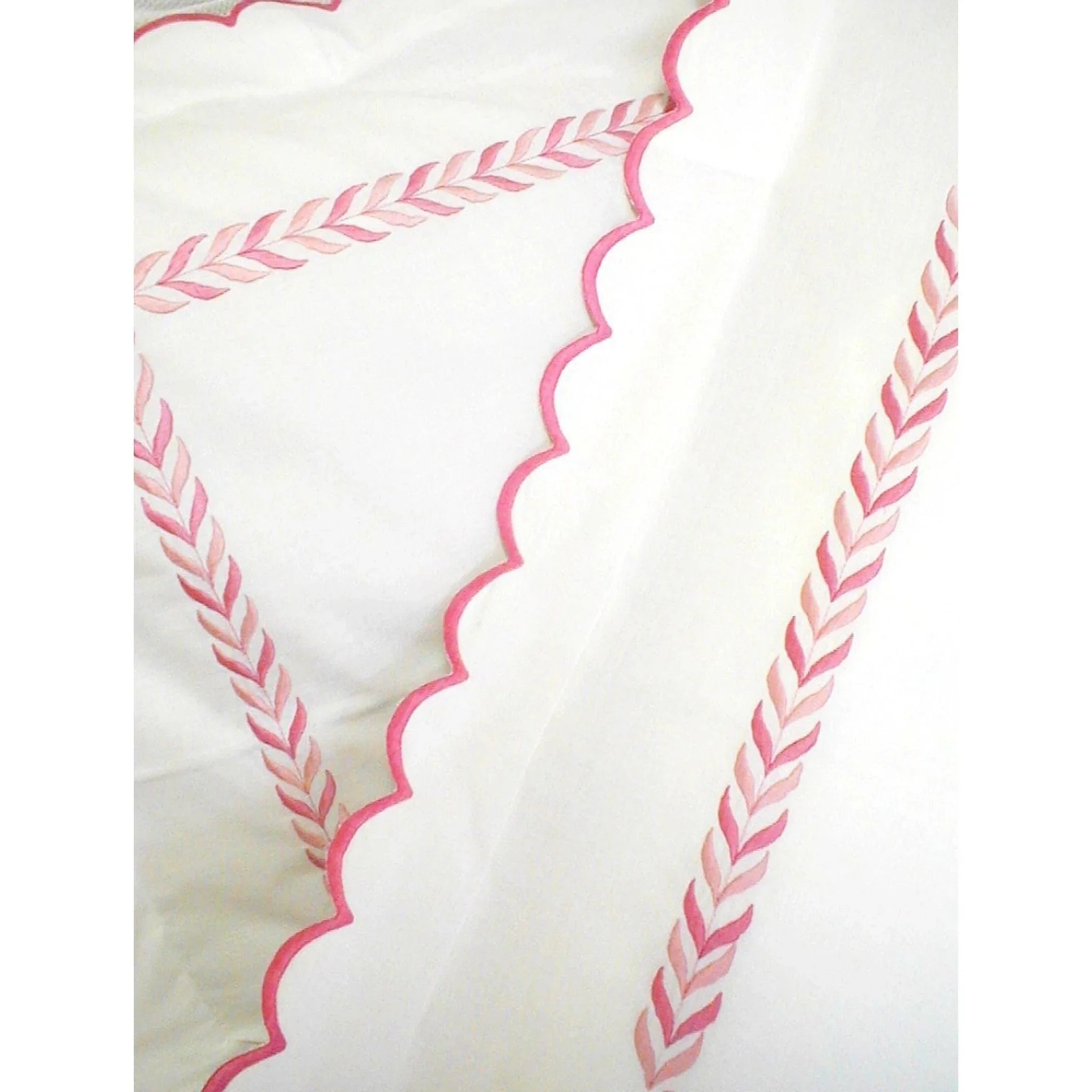 Bamboo - derived duvet covers with antibacterial and moisture - wicking propertiesPink Scalloped Duvet Cover Bamboo - derived duvet covers with antibacterial and moisture - wicking propertiesPink Scalloped Duvet Cover