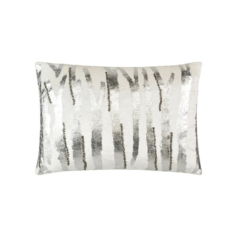 Adjustable Pillows for Customized ComfortAdele Ivory Silver Velvet Pillow