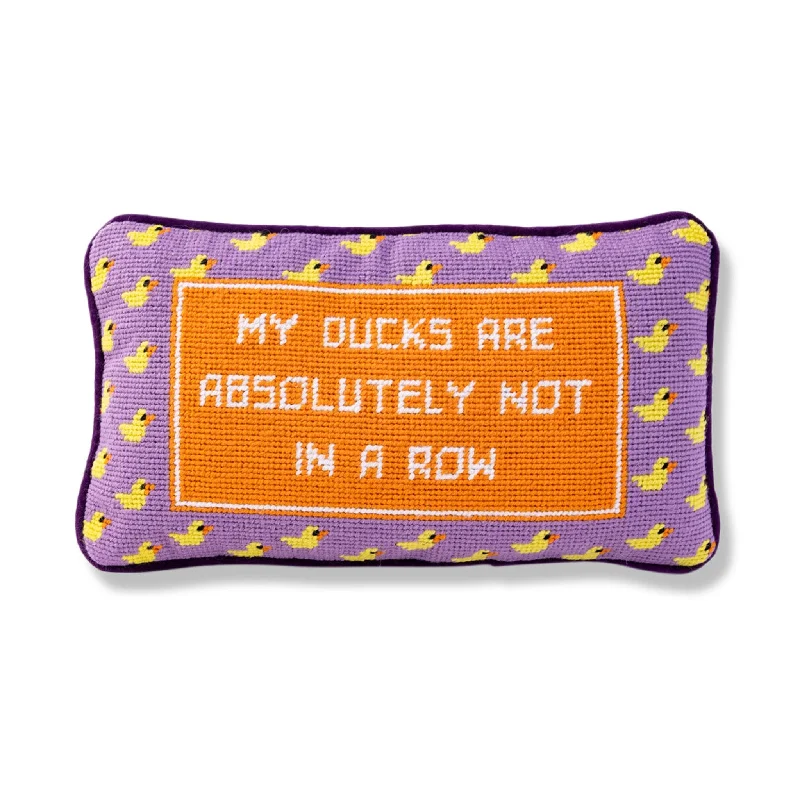 Plush Pillows for a Cozy BedDucks in a Row Needlepoint Pillow