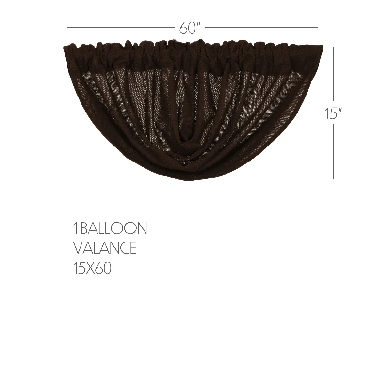 Burlap Chocolate Balloon Valance 15x60