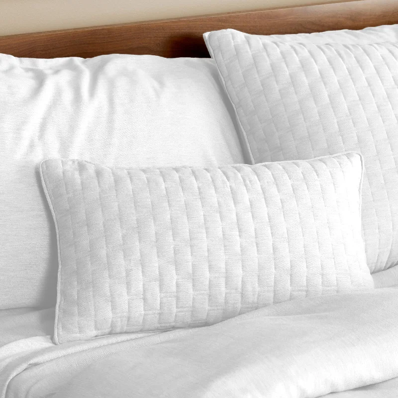 Back Support Pillows for Office ChairsBedVoyage Melange Viscose from Bamboo Cotton Quilted Decorative Pillow - Snow Back Support Pillows for Office ChairsBedVoyage Melange Viscose from Bamboo Cotton Quilted Decorative Pillow - Snow