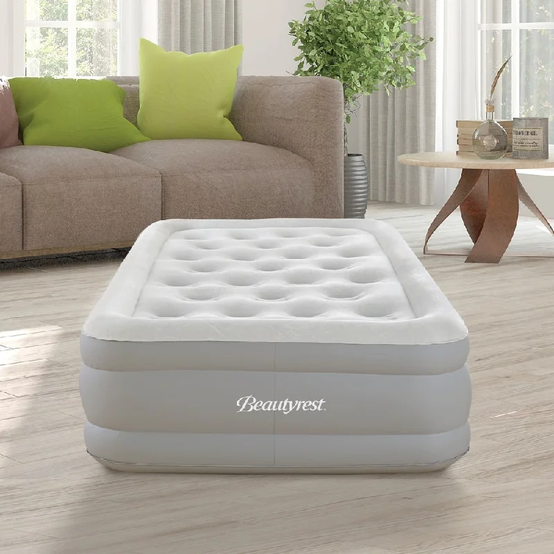 Hybrid mattresses combining foam and innerspring technologyBeautyrest Sky Rise Raised Air Mattress with External Pump - Inflatable Bed with Edge Support, Puncture-Resistant Vinyl Hybrid mattresses combining foam and innerspring technologyBeautyrest Sky Rise Raised Air Mattress with External Pump - Inflatable Bed with Edge Support, Puncture-Resistant Vinyl