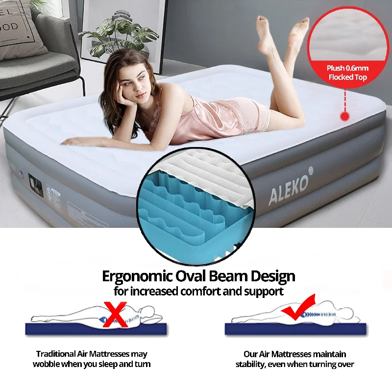 Polyester - foam mattresses for budget - friendly optionsALEKO Air Mattress Twin Size with Flocked Oval Top and Built-In Pump Polyester - foam mattresses for budget - friendly optionsALEKO Air Mattress Twin Size with Flocked Oval Top and Built-In Pump