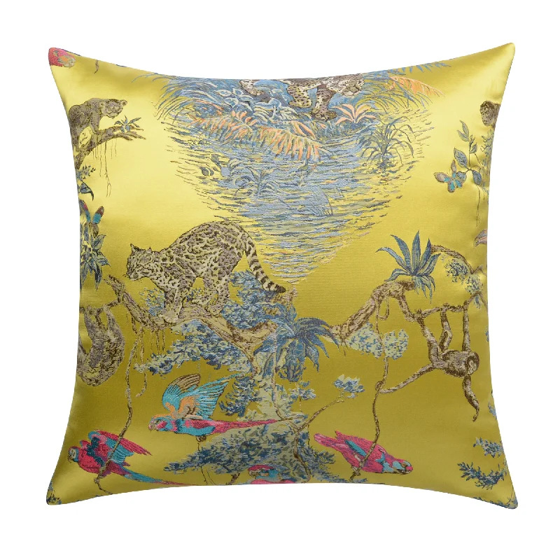 Travel Pillows for Long JourneysAmber Yellow Animal Print Pillow