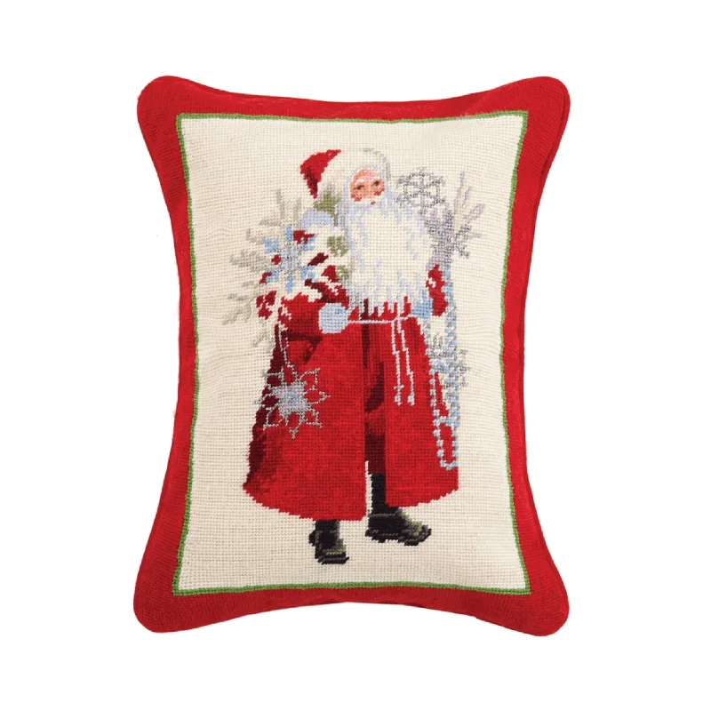 Bolster Pillows for Sofa DecorationSnowflakes and Scarlet Santa Needlepoint Throw Pillow Bolster Pillows for Sofa DecorationSnowflakes and Scarlet Santa Needlepoint Throw Pillow
