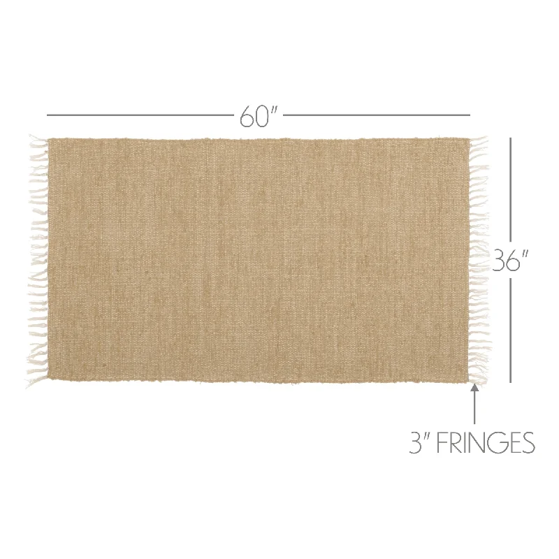 Burlap Natural Chindi/Rag Rug 36x60