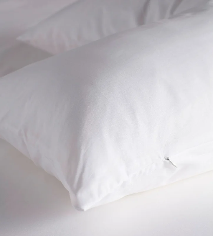 Back Support Pillows for Office ChairsWhite 100% Cotton V Shape Pillow Cover