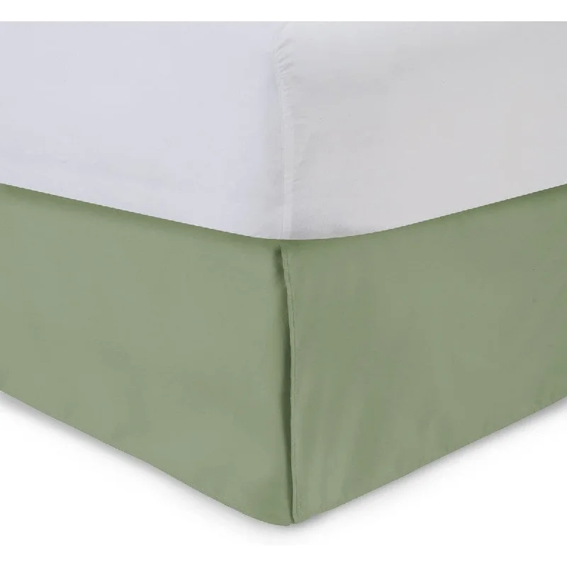 Tailored Bedskirt with Split Corners -14 inch Drop, Sage, Full