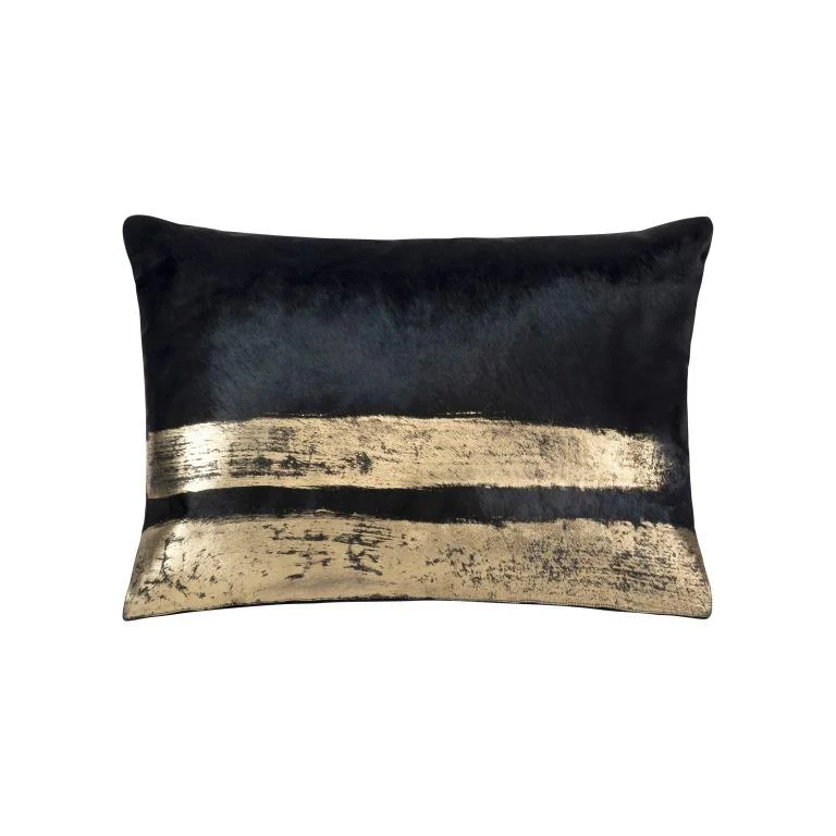 Bolster Pillows for Sofa DecorationAmai Navy Hairon Hide Velvet Back Pillow