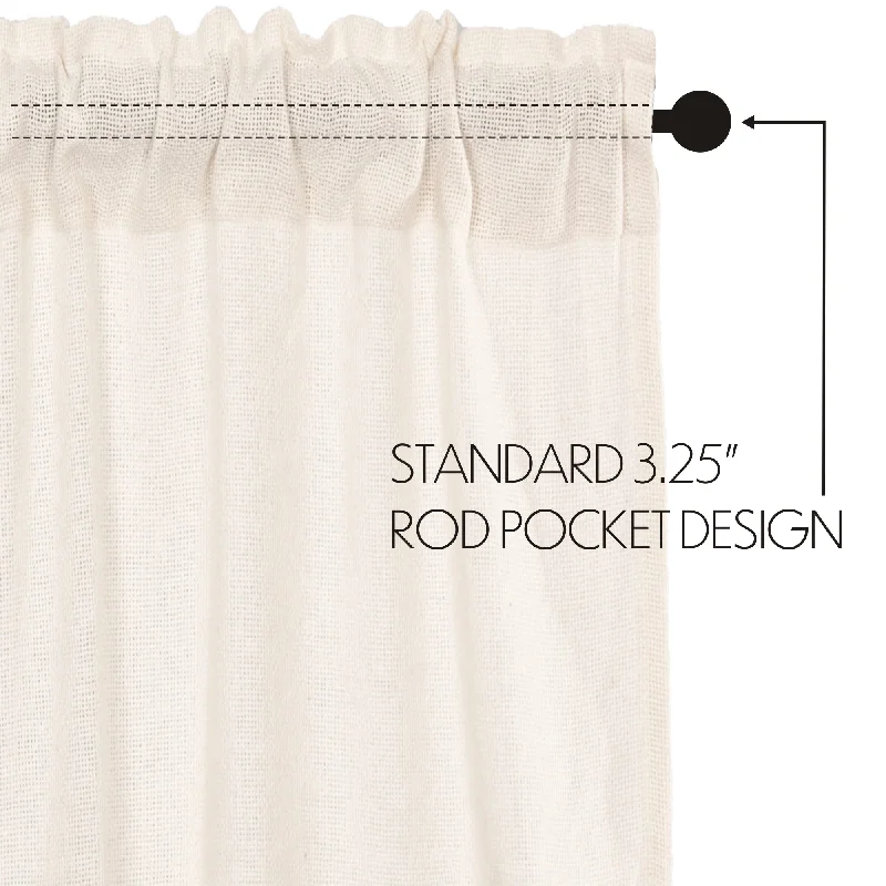 Burlap Antique White Prairie Long Panel Set of 2 84x36x18