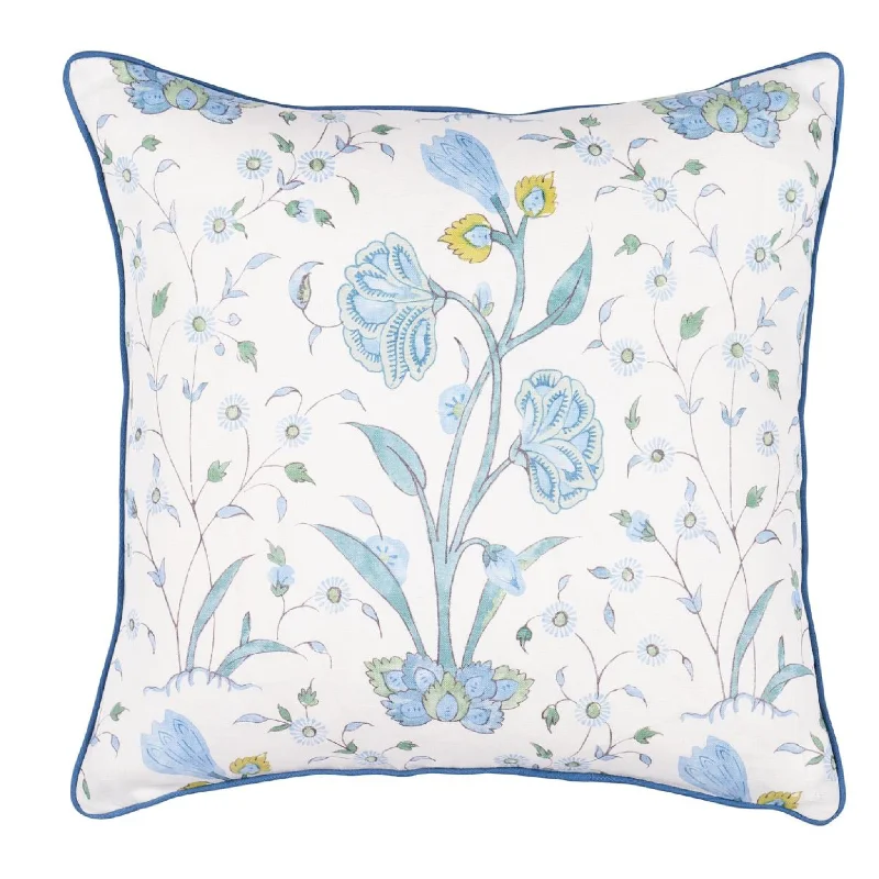 Square Pillows for Modern Home DecorKhilana Floral Pillow in Peacock Pillow
