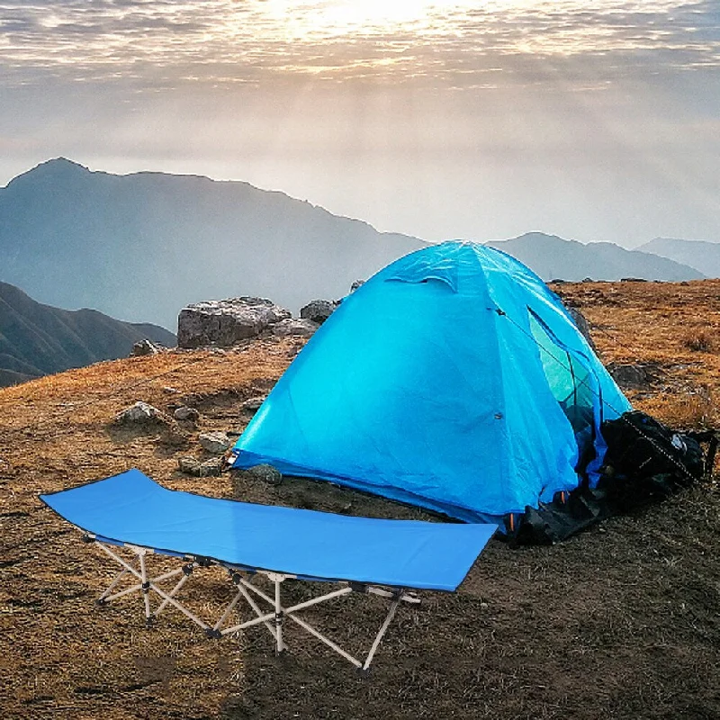 Gel - infused memory foam mattresses for cooler sleepOutdoor Foldable Camping Ten-foot Bed Blue Gel - infused memory foam mattresses for cooler sleepOutdoor Foldable Camping Ten-foot Bed Blue