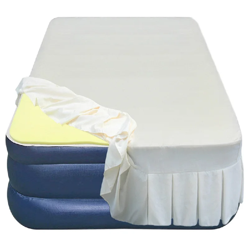 Hybrid mattresses combining foam and innerspring technologyAirtek Twin-size Flocked Top Airbed with 1-inch Memory Foam Topper and Sheet Hybrid mattresses combining foam and innerspring technologyAirtek Twin-size Flocked Top Airbed with 1-inch Memory Foam Topper and Sheet