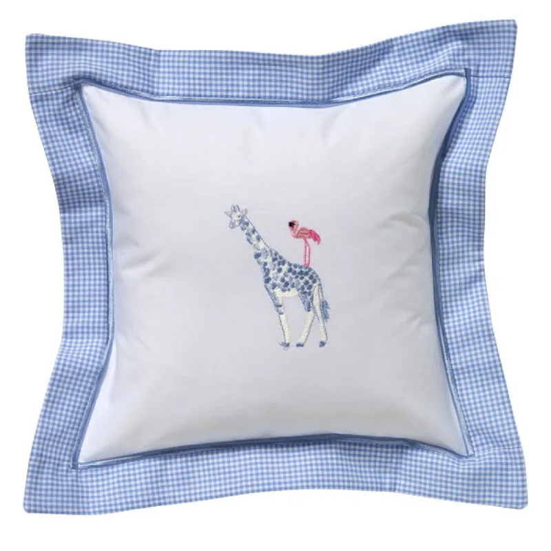 Firm Pillows for Side SleepersBaby Pillow Cover in Giraffe & Flamingo Blue/Pink