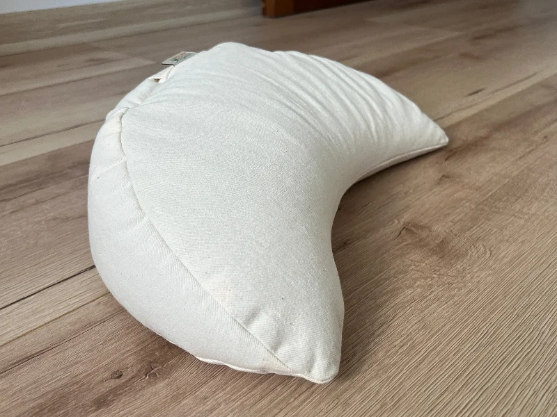 Plush Pillows for a Cozy BedCotton Meditation Cresсent cushion filled with buckwheat hulls Plush Pillows for a Cozy BedCotton Meditation Cresсent cushion filled with buckwheat hulls