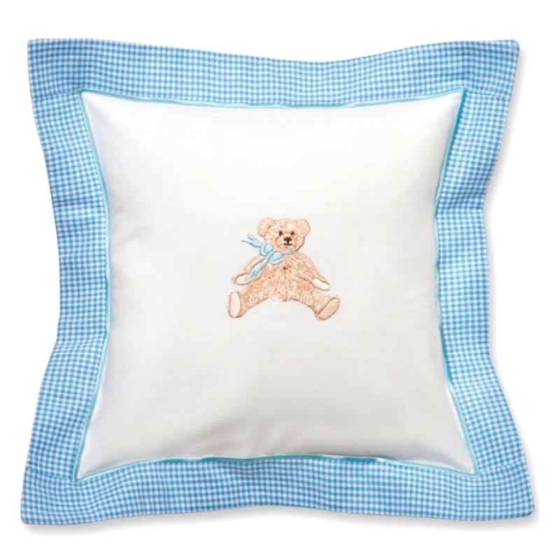 Memory Foam Pillows for Neck SupportBaby Pillow Cover in Bow Teddy Blue