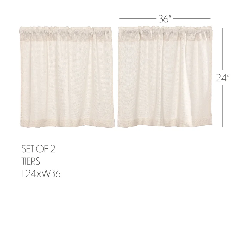 Burlap Antique White Tier Set of 2 L24xW36