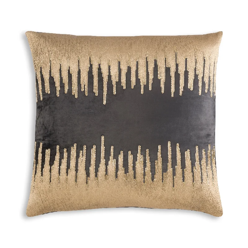 Travel Pillows for Long JourneysSayra Charcoal Gold Pillow