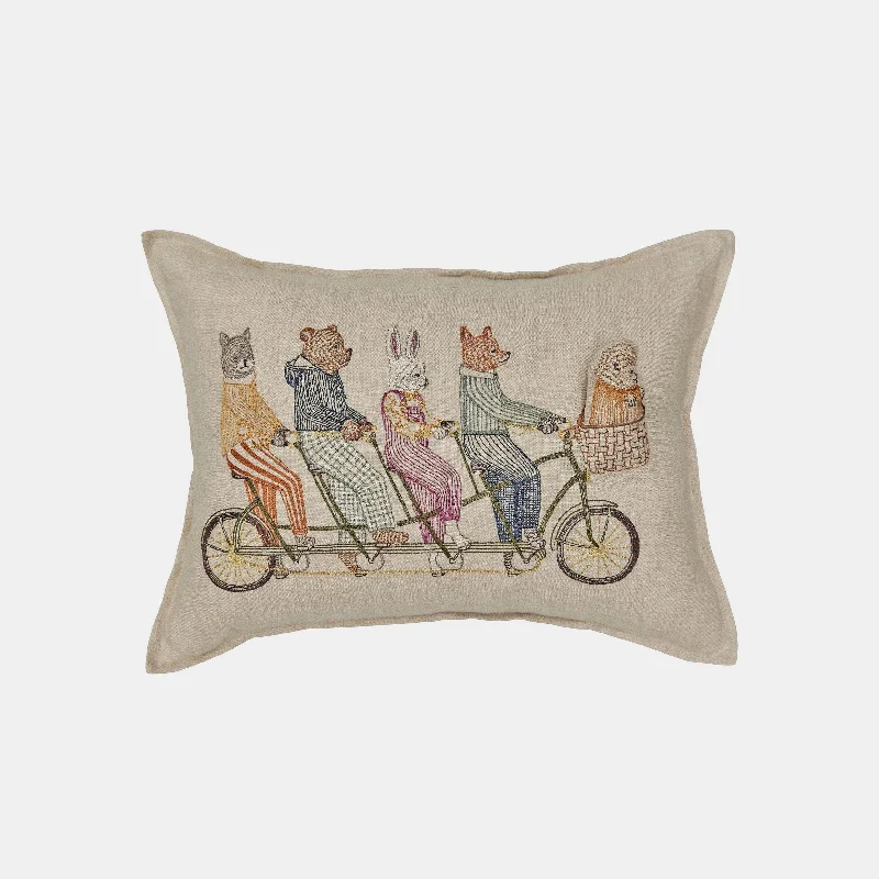 Velvet Pillows for a Touch of EleganceTandem Bike Lumbar Pocket Pillow
