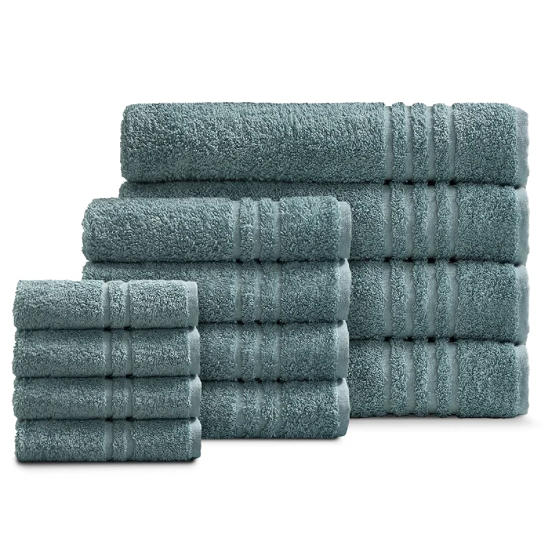 Plush Pillows for a Cozy BedLuxury Cotton 12-Piece Face-Hand-Body Towel Set