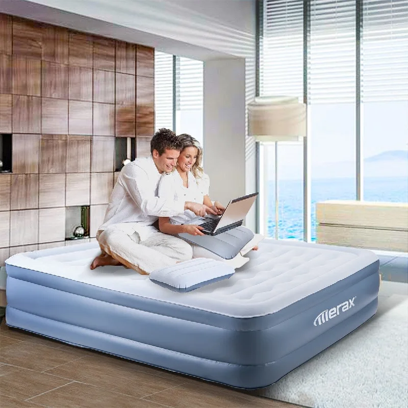 Hybrid mattresses combining foam and innerspring technologyMerax Raised 18inch Queen-size Airbed Mattress with Built-in Electric Pump and Pillow- Hybrid mattresses combining foam and innerspring technologyMerax Raised 18inch Queen-size Airbed Mattress with Built-in Electric Pump and Pillow-