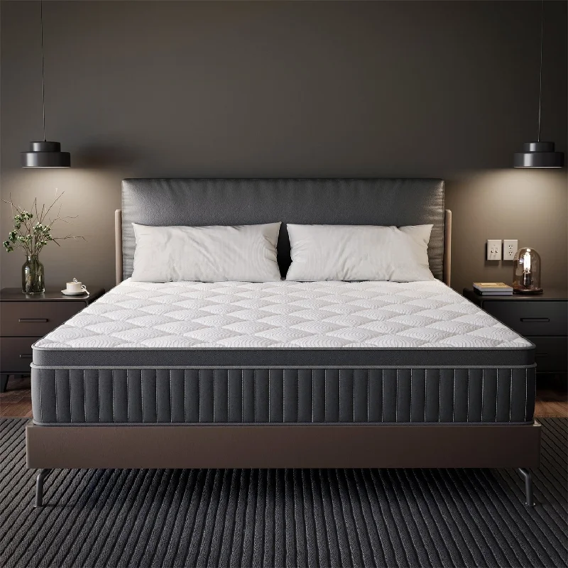 Queen - size mattresses for couples and standard bedroomsIFLUOUS 12in. Cooling Innerspring Hybrid Medium Firm mattress Motion Isolation with CertiPUR-US, SGS and OEKO-TEX Certified Queen - size mattresses for couples and standard bedroomsIFLUOUS 12in. Cooling Innerspring Hybrid Medium Firm mattress Motion Isolation with CertiPUR-US, SGS and OEKO-TEX Certified