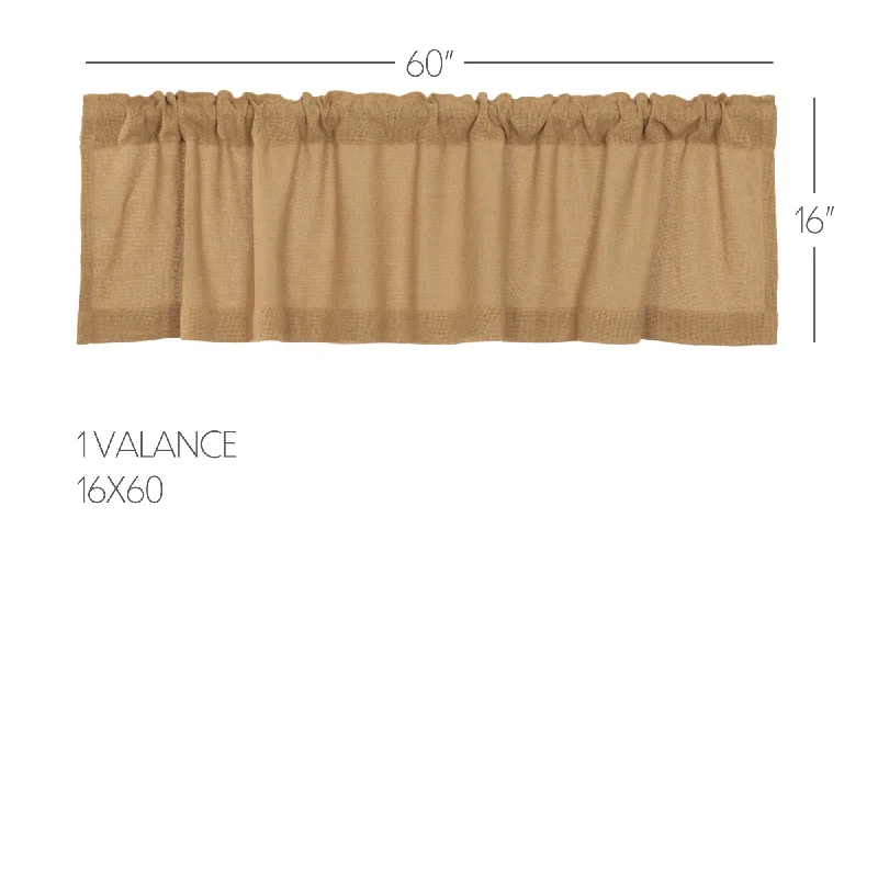 Burlap Natural Valance 16x60