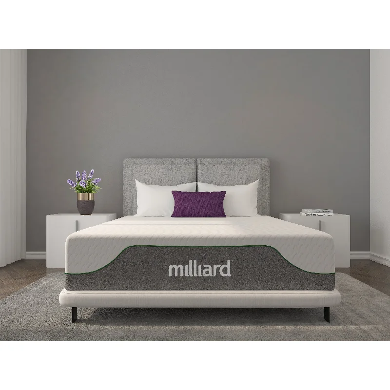 Gel - infused memory foam mattresses for cooler sleepMilliard Memory Foam Mattress 10 inch Firm, Bed-in-a-Box/Pressure Relieving, Classic Gel - infused memory foam mattresses for cooler sleepMilliard Memory Foam Mattress 10 inch Firm, Bed-in-a-Box/Pressure Relieving, Classic