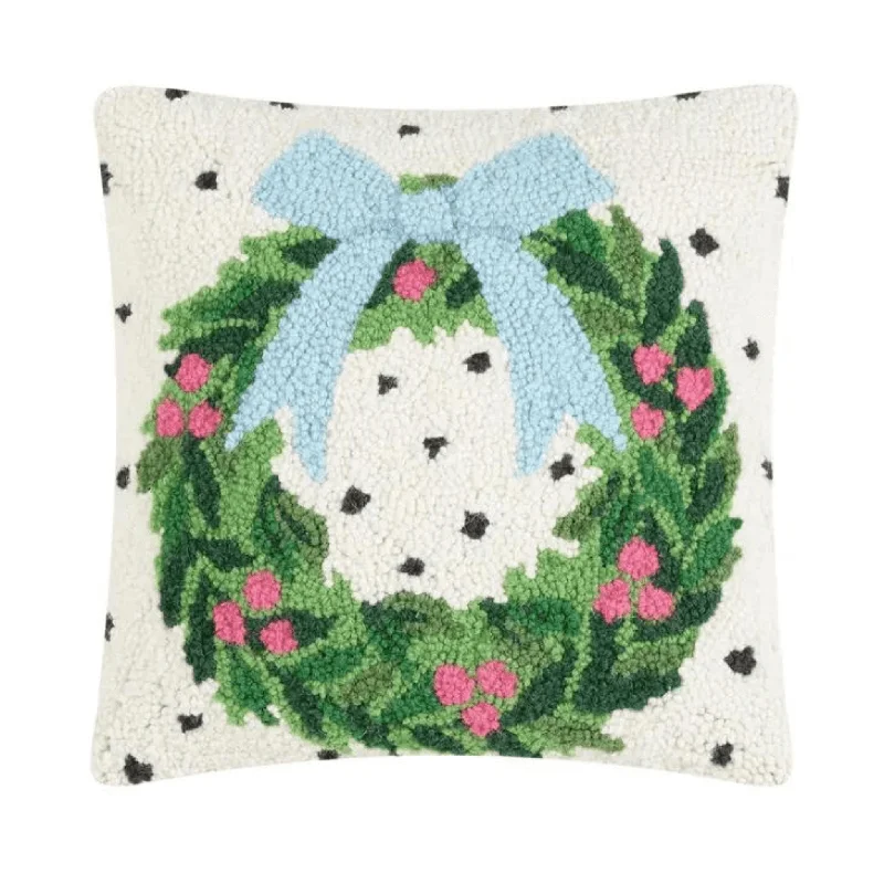 Soft and Fluffy Pillows for Bedroom ComfortSpotted Wreath Latch Hook Christmas Throw Pillow Soft and Fluffy Pillows for Bedroom ComfortSpotted Wreath Latch Hook Christmas Throw Pillow