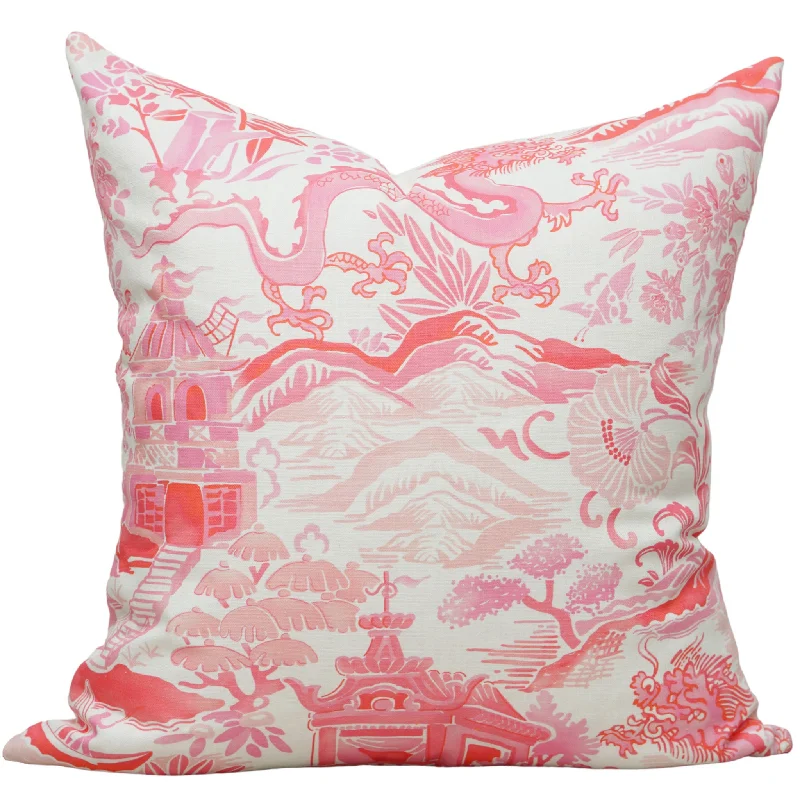 Feather Pillows for a Luxurious SleepGardens of Chinoiserie Pillow Cover in Pink